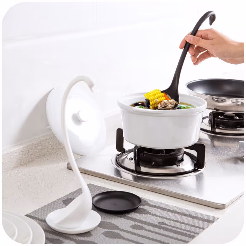 Swan Standing Soup Spoon with Tray Cooking Spoon